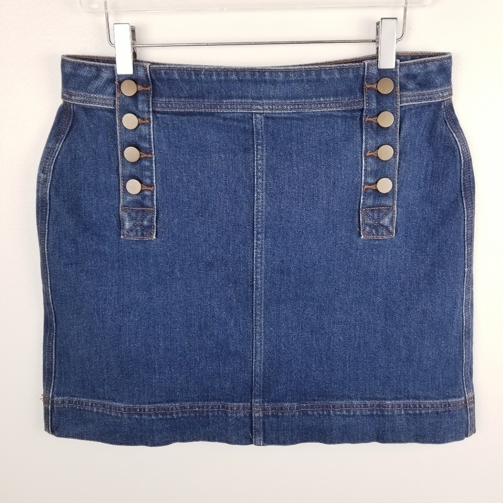 Loft Outlet Button Front Denim Jean Skirt NWT